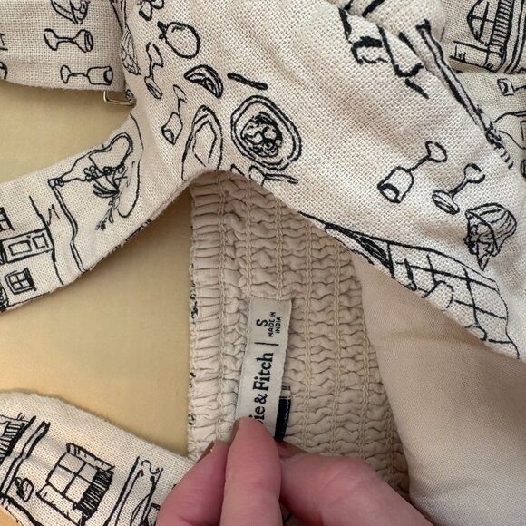 Abercrombie and Fitch Linen Blend Printed Set xs/s - Picture 8 of 9